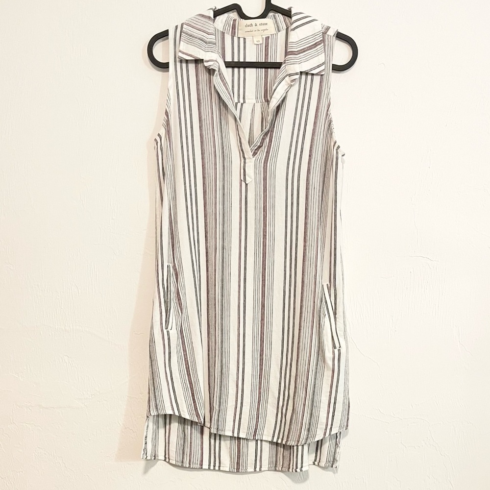 Pre-loved! CLOTH & STONE Linen-blend Stripes Sleeveless Tunic!